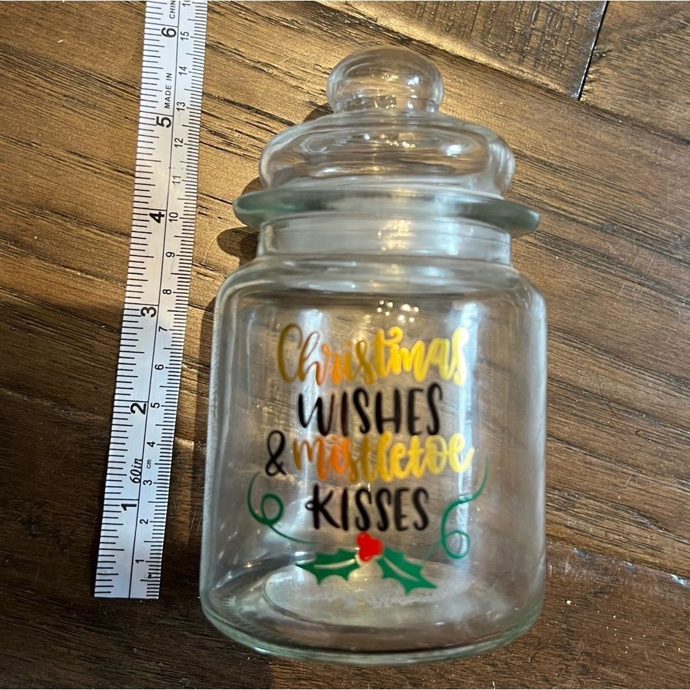 Small Glass Christmas Container - Picture 3 of 3